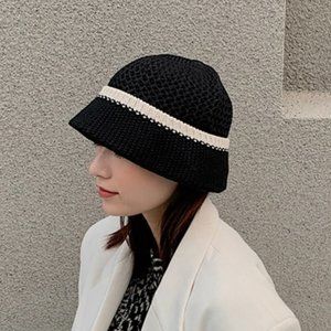 women's chunky crochet knitted bucket hat